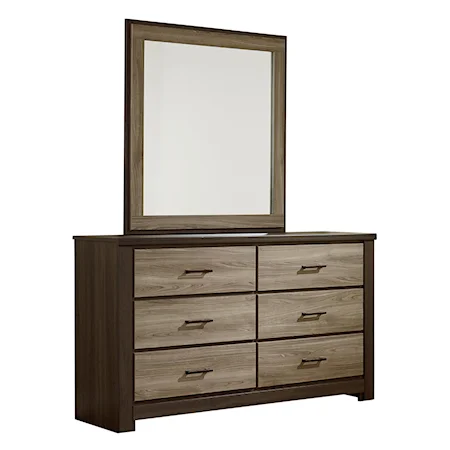 Contemporary Dresser and Mirror Set